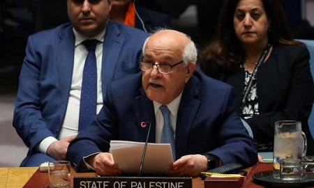 You are currently viewing السفير الفلسطيني في مجلس الأمن: نريد فعلا وليس وصفا وإدانة للمجازر