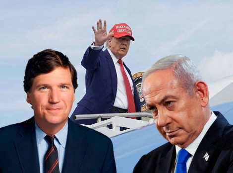 You are currently viewing حرب الكيان وليست حرب أمريكا.. “بلد الحُريّات” تُحاكِم الإعلاميّ تاكر كارلسون لانتقاده الكيان الصهيوني ورفضه العدوان.. الحرب قلبت الموازين واليمين الأمريكيّ يُناقِش علنًا التخلّي عن الكيان.. لماذا يُقيم نجل نتنياهو بميامي والجنود الأمريكيون يُقتَلون؟