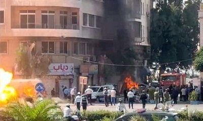 You are currently viewing انفجاران يهزان العاصمة السورية بالقرب من مكان إقامة الرئيس ماكرون وإصابة 18 شخصا