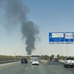 ألسنة لهب وتصاعد دخان قرب مطار الرياض
