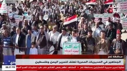 You are currently viewing الجماهير في المديريات المحررة بمحافظة تعز تهتف لتحرير اليمن وفلسطين